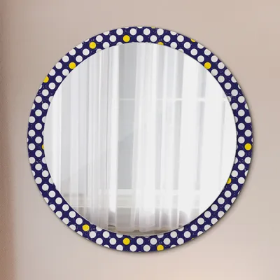 Produktbild von Spiegel - Mirror zum Wandspiegel Schlafzimmer – Schminkspiegel- retro Punkte- Ø100cm
