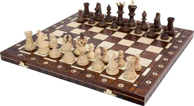 Produktbild von Albatros Schachspiel Holz EL GRANDE, Handgefertigt und Extra Groß 55 x 55cm, Königshöhe 110mm - Edles Schach Brett Holz Hochwertig inklusive Holz Schachfiguren - Gefertigt in EU
