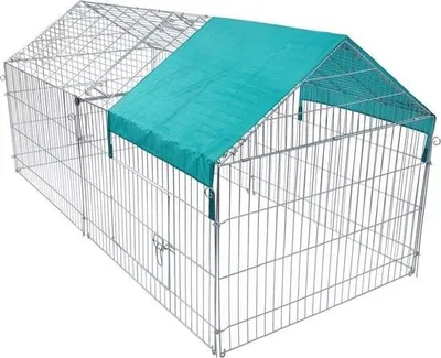 Image de Cage pour animaux - enclos métallique stable - convient aux chiots ou aux chatons - cadre argenté