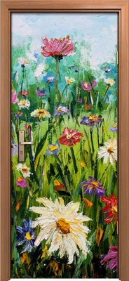 Produktbild von Türposter 80x200 cm Türaufkleber Türtapete Türfolie Klebefolie Blumen Malerei Natur