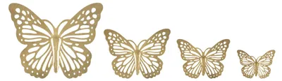 Imagen del producto de Decoración mural de Mauro Ferretti, set de 4 piezas, diseño de mariposas, 35x2x2916x2x12 cm, colores dorados