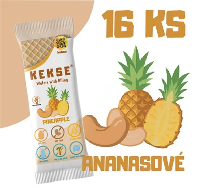 Obrázek produktu pro KEKSE Ananasové oplatky 16 ks