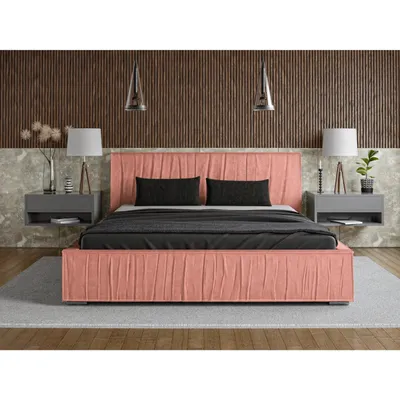 Produktbild von ADIDAR Elias Polsterbett 160x200cm Doppelbett Metallrahmen mit hydraulischen Hebern Stauraumbett Rosa Magic Velvet 2258 - mit Lieferung nach Hause