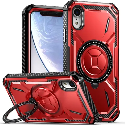 Produktbild von Schutzhülle für iPhone XR Magnetisches Kickstand Hülle, Kompatibel mit Magsafe Ladegerät Rot