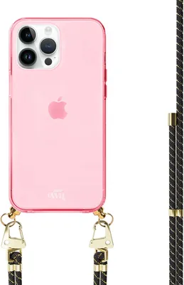 Produktbild von Gold Goddess Cord Hülle Pink  - Kompatibel mit iPhone 15 Pro
