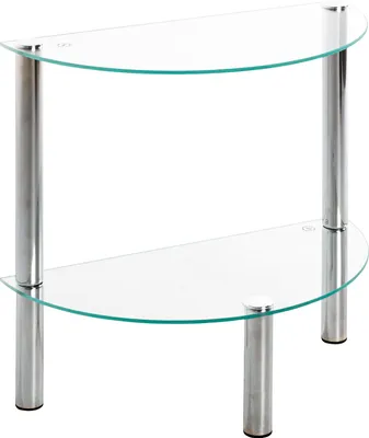 Produktbild von HAKU Beistelltisch chrom - Metall, Sicherheitsglas 5 mm, B/H/T: 45x47x22 cm