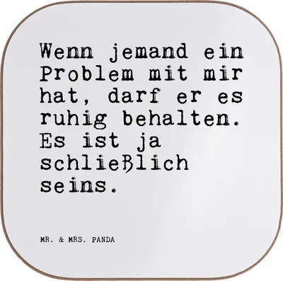 Produktbild von Mr. & Mrs. Panda Flaschenuntersetzer Wenn jemand ein Problem... - Weiß - Geschenk, Untersetzer Tasse, lustig, Coaster, witzig, gläseruntersetzer, Mann, Tassen, Problem