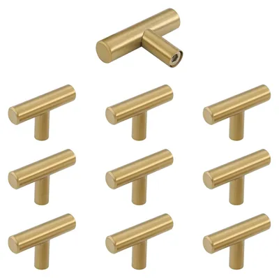 Produktbild von Goldene Möbelknöpfe, 10 Stück, Edelstahl-Schraubknöpfe für Schränke, Vintage-Schubladengriffe, Sideboards, Möbel, Küche, Wohnaccessoires