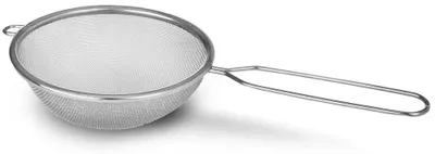 Zdjęcie produktu dla Sito do mąki - sito kuchenne - średnica 12 cm - stal nierdzewna - srebrne