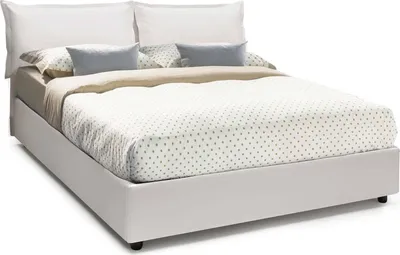Produktbild von Doppelbett Fatima, Containerbett mit Kunstlederbezug, 100%  Italy, Frontöffnung, mit Matratze Cm 140x200 enthalten, Weiß