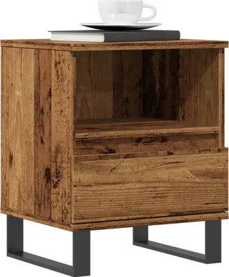 Produktbild von "2026 Promotion" Nachttisch - Beistelltisch - Altholz-Optik 40x35x50 cm - Holzwerkstoff - Nachtkonsole CC31825