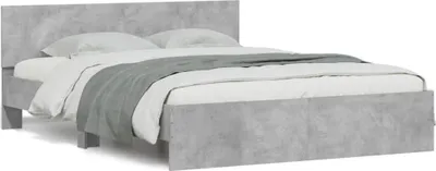Produktbild von vidaXL Bettgestell mit Kopfteil Betongrau 140x190 cm