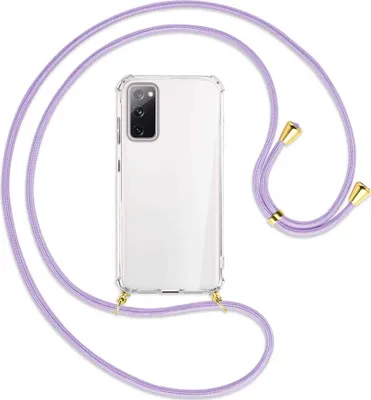 Produktbild von Handykette Backcover-Schutzhülle mit Band (Metall goldfarben) für Samsung Galaxy S20 FE / Lite - violett