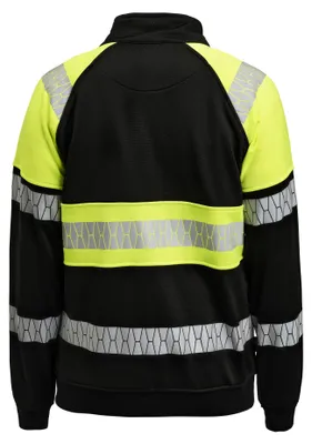 Produktbild von Jobman Sweatshirt Jacke/ Sweatjacke HiVis 5225 Schwarz/Gelb 3XL
