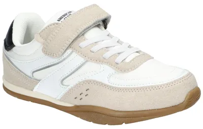 Produktbild von American Club ES213, Kinder Sportschuhe Klettverschluss Leder-Einlegesohle Kautschuksohle, Weiß/Beige 34