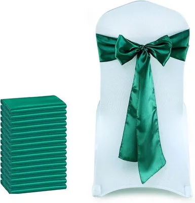 Image de Fauteuil Sjerpen - Pouf Boog - Décoration de mariage - Tissu en soie - 50 pièces - Vert émeraude