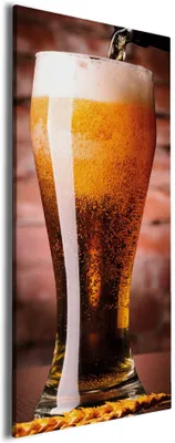 Produktbild von Wallario Premium Leinwandbild Frisches Pils in Größe 30 x 75 cm