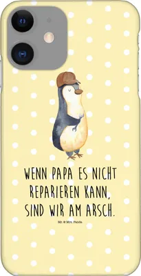 Produktbild von Mr. & Mrs. Panda Iphone 11 Handyhülle Wenn Papa es nicht reparieren kann, sind wir am Arsch - Gelb Pastell - Geschenk, XR, Vatertag, Handy Schutzhülle, Vater, Cover
