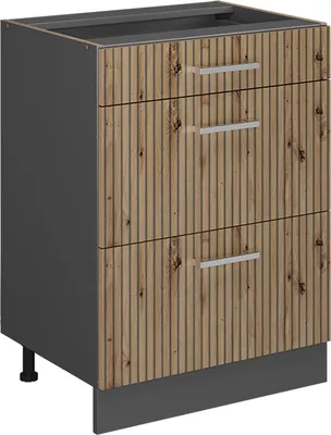 Produktbild von Küchenunterschrank Vicco R-Line Artisan-Eiche 60 cm mit Schubladen, ohne Arbeitsplatte, Model 49198