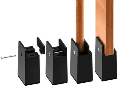 Zdjęcie produktu dla Podnośnik do mebli podnośnik do łóżka - 10 cm - Zacisk śrubowy - Czarny - 4 szt.