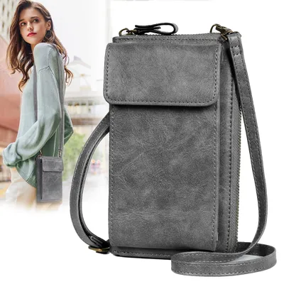 Produktbild von Schultertasche Handytasche Damen Cross-Body zum Umhängen mit RFID Blocking (Vielen Fächern Schultertasche Damen), mit Abnehmbarem Gurt