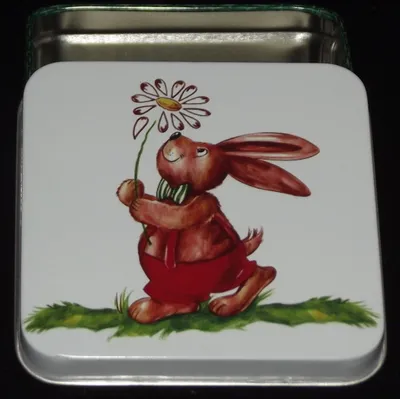 Produktbild von Hase Blume Weißblechdose Osterhase 87x87x40