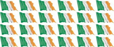 Produktbild von Mini Aufkleber Set - Pack wehend - 33x20mm - selbstklebender Sticker - Fahne - Irland - Flagge / Banner / Standarte fürs Auto, Büro, zu Hause und die Schule - 24 Stück