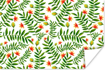 Produktbild von MuchoWow® Poster Dschungel - Blätter - Flora 120x80 cm - Bilder