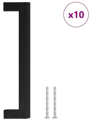 Produktbild von Schwarze Edelstahl Möbelgriffe 172x12x35 mm, 10 Stück