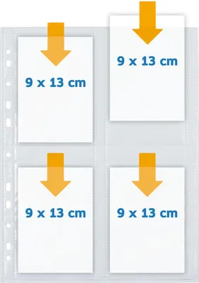 Produktbild von Fotosichthüllen 90 x 130 mm hoch weiß 250 Hüllen