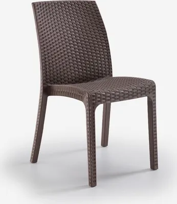 Produktbild von Stapelbarer Rattanstuhl Garten Restaurant Außenbar Virginia Bica - Braun