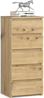 Zdjęcie produktu dla Komoda AKORD CL5 Dąb Artisan 40 cm 5 szuflad kolor Dąb Artisan mat 40x35x92 cm