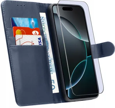 Zdjęcie produktu dla Etui Do Iphone 16 Pro |Skórzane Portfel Book Tokra Case Classic + Szkło