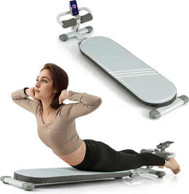 Immagine prodotto di Panca pieghevole per addominali KOMFOTTEU. Attrezzo per addominali e schiena, regolabile da 120 cm a 137 cm, panca da allenamento e fitness per l'allenamento di tutto il corpo, attrezzo a gravità