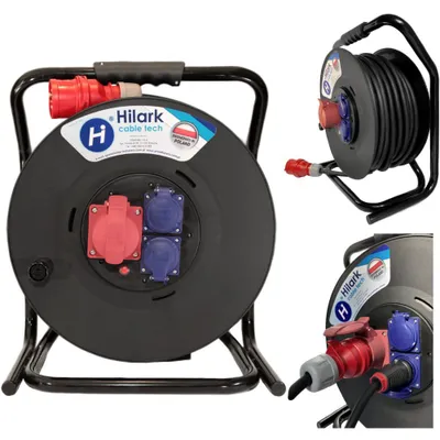 Image de Rallonge triphasée CEE H07RN-F 5x2,5mm² sur enrouleur 1m
