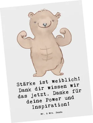 Produktbild von Mr. & Mrs. Panda Postkarte Bodybuilding Trainerin - Weiß - Geschenk, Motivation, bildkarte, Sportart, Grußkarte, Ansichtskarten, Postkarten, Dankbarkeit, Danksagung