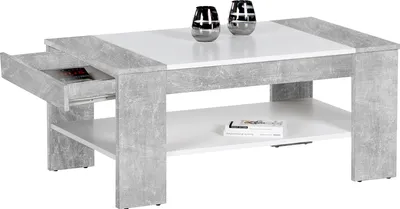 Produktbild von Couchtisch Wohnzimmertisch Sofatisch Beistelltisch Kaffeetisch Tisch "Ariela I" Beton/weiß