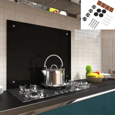 Mucola kuchynská splashback dlaždice backsplash kuchynská stena ochrana skla 6mm ESG - čierna 120x50CM