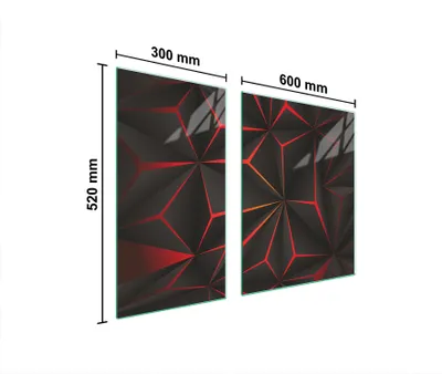 Produktbild von Herdabdeckplatten 2 teilig 90x52 Glaskeramikkochfeld Abdeckung Glas Schneidebrett Stück Schwarz