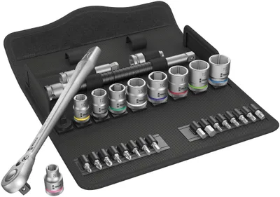 Obrázek produktu pro Wera 8100 SB 8, Sada nástrčných hlavic na ráčnu, Černá, Chrom, CE, Rukojeť ráčny, 1 kusů, 3/8"
