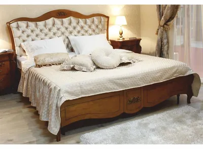 Produktbild von Casa Padrino Luxus Barock Massivholz Doppelbett Braun / Gold - Barock Schlafzimmer Möbel