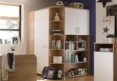 Produktbild von Begehbarer Eckschrank Corner Sonoma Eiche Weiß