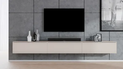 Produktbild von AX LIVING Hängendes TV Board beige Loriano TV Bank 3x100 cm Kaschmir