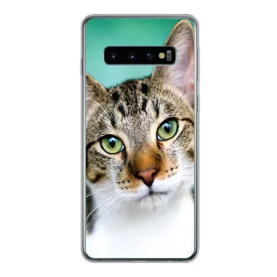 Produktbild von MuchoWow® Handyhülle Schutzhülle Hülle für Samsung Galaxy S10 Katze - Porträt - Augen Silikon Softcase Handy Hülle - Handytasche