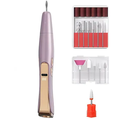 Produktbild von 2-in-1 Elektrischer Nagelschleifer, 3 Stufen 13500 U/min, LCD-Display, Type-C, kabellos, für Gel- & Acrylnägel, Maniküre Pediküre Set