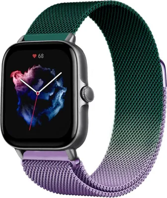 Produktbild von Strap-it Milanese Armband - Kompatibel mit Amazfit GTS 3 Armband Ersatzarmband Edelstahl - Armband mit Magnetverschluss - Hochwertiges Material - für Smartwatch 20mm Armband Grün