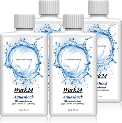 Produktbild von Wark24 Aquashock Wasserentkeimer 250ml - Gegen Geruchs & Luftbildung (4er Pack)