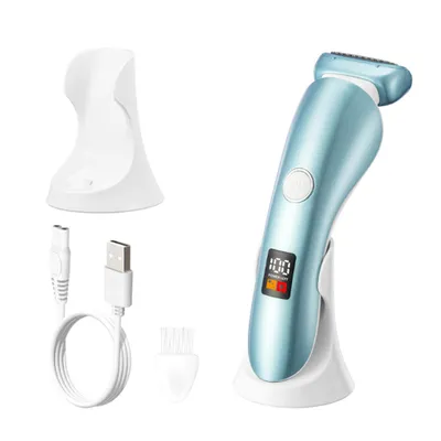 Produktbild von 5 in 1 waschbarer elektrischer Rasierer für Frauen schmerzlose Klinge-Ganzkörper-Rasur mit LED-Licht, USB-Aufladung