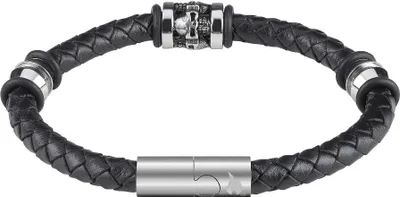 Produktbild von ZIPPO - Three Charms Lederarmband - 22cm Lederarmband mit Edelstahlelementen Totenkopfdesign 2007173