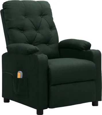Imagen del producto de Sillón de masaje de tela verde oscuro